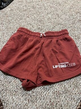 Gymshark Coral Red Elastic Waist Shorts